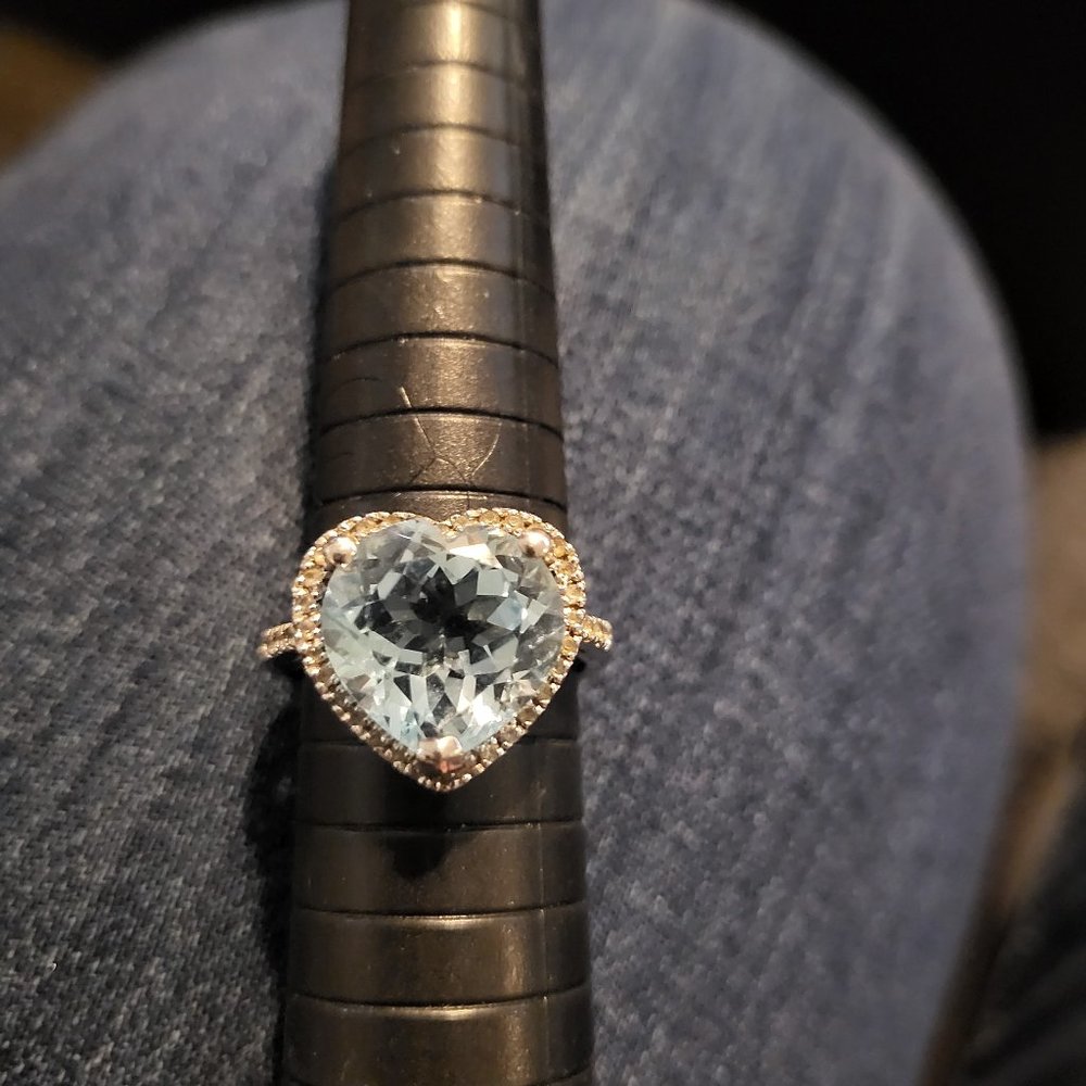 Blue and White Topaz Ring
